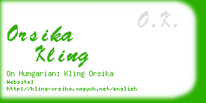 orsika kling business card
